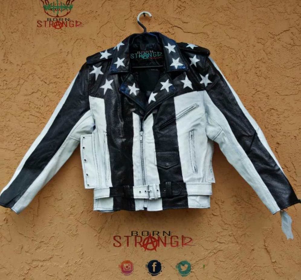 Lederjacke Stars hot and Stripes USA